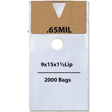 Doorknob Bags 0.65 Mil 9" X 15" + 1.5 Lip 2000 bags